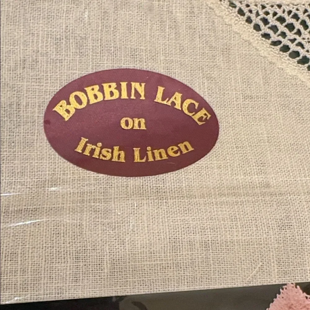 Bobbin Lace Irish Linen runner Placemat Cream