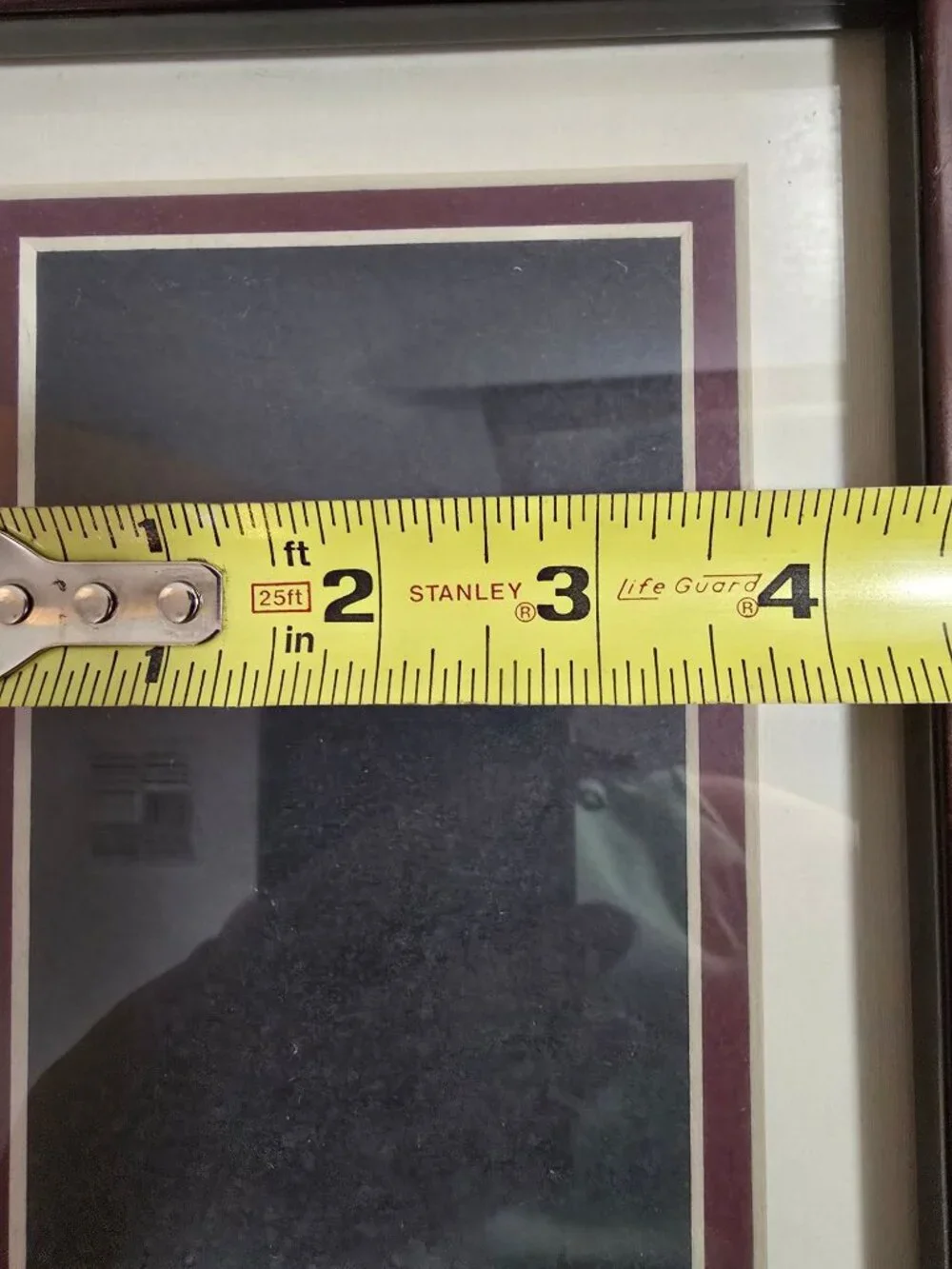 Brown/Black Ribbed Wood Frame Double Matting For Tabletop Or Wall Display