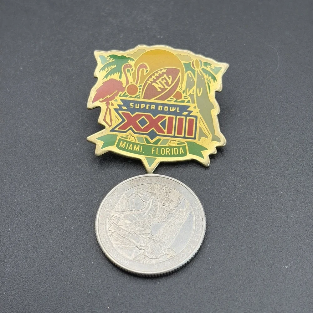 Super Bowl XXIII Miami NFL San Francisco 49ers Cincinnati Bengals Lapel Hat Pin‎