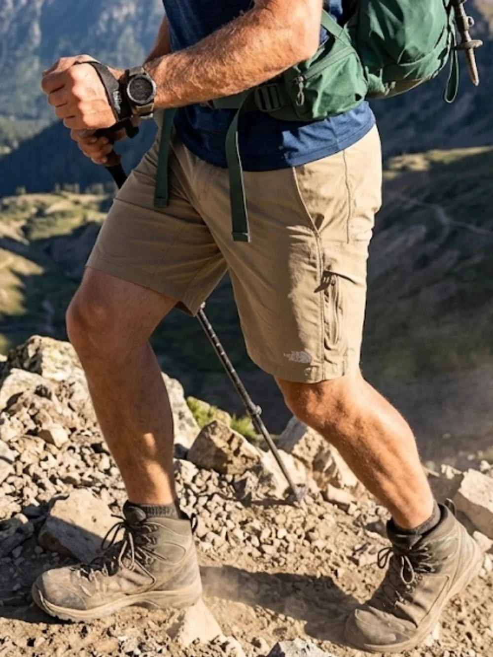 The North Face Men’s Khaki Hiking Shorts 10” inseam sz 40 sport Gorpcore travel