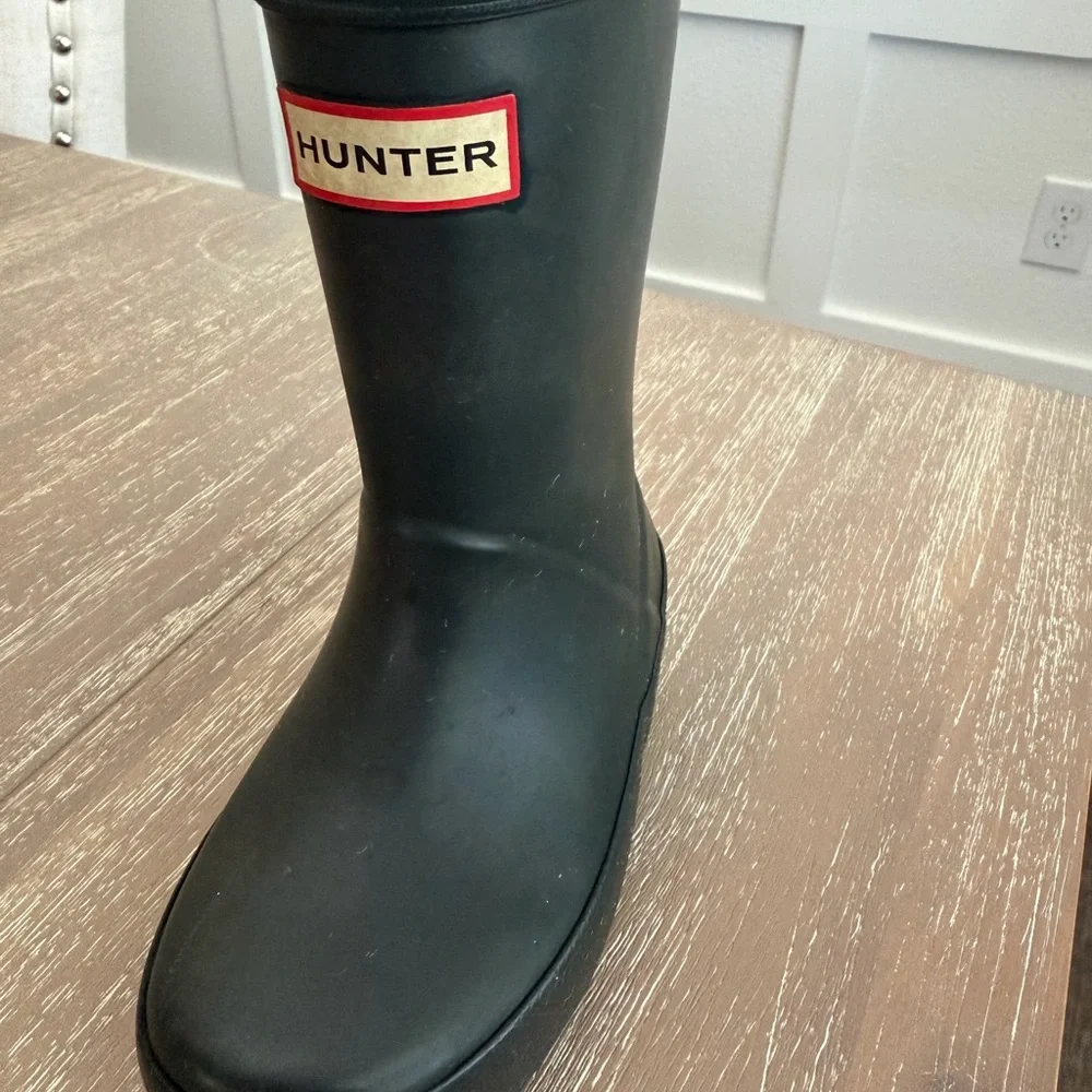 Hunter Kids Matte Black Logo Rain Boots