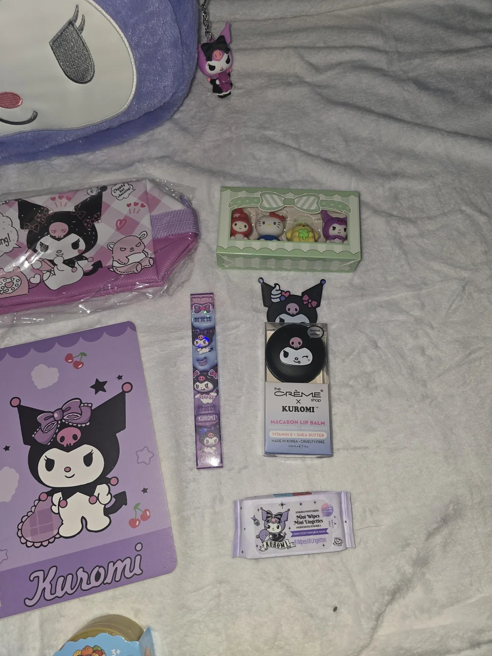 Sanrio Kuromi Plush Backpack and Accessories Bundle - Purple