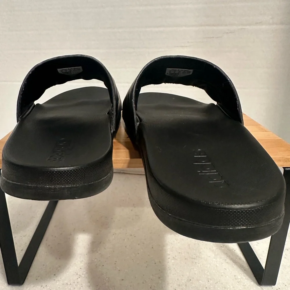 Adidas Core Black Adilette Slides Sandals. Men’s 8. Women’s 9.5. Comfy!