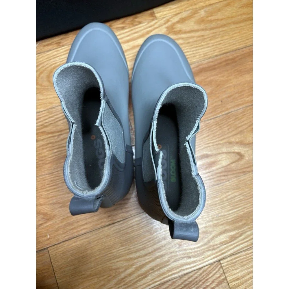 BOGS Holly Chelsea Rain Boots Women's 9 EU 40 Gray Pink  Waterproof Rubber