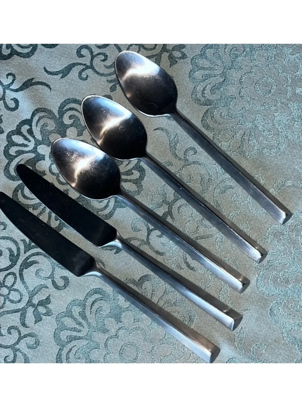 Hampton Silversmiths obelisk pyramid satin Stainless Steel triangular flatware