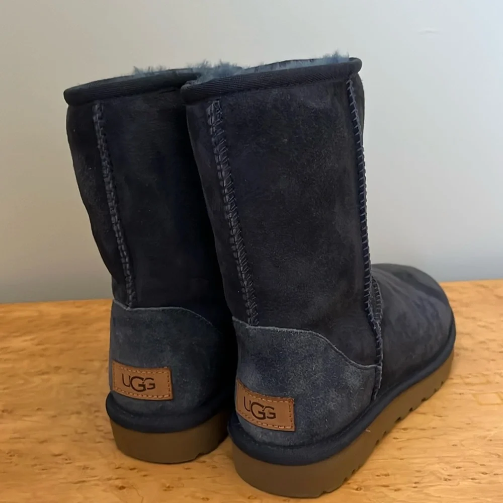 UGG Australia Classic Short II Women's Boots navy blue sheepskin boots