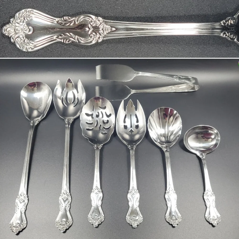 Reed & Barton 18/10 Stainless Heritage Mint Marlborough Serving Utensil Set Of 7