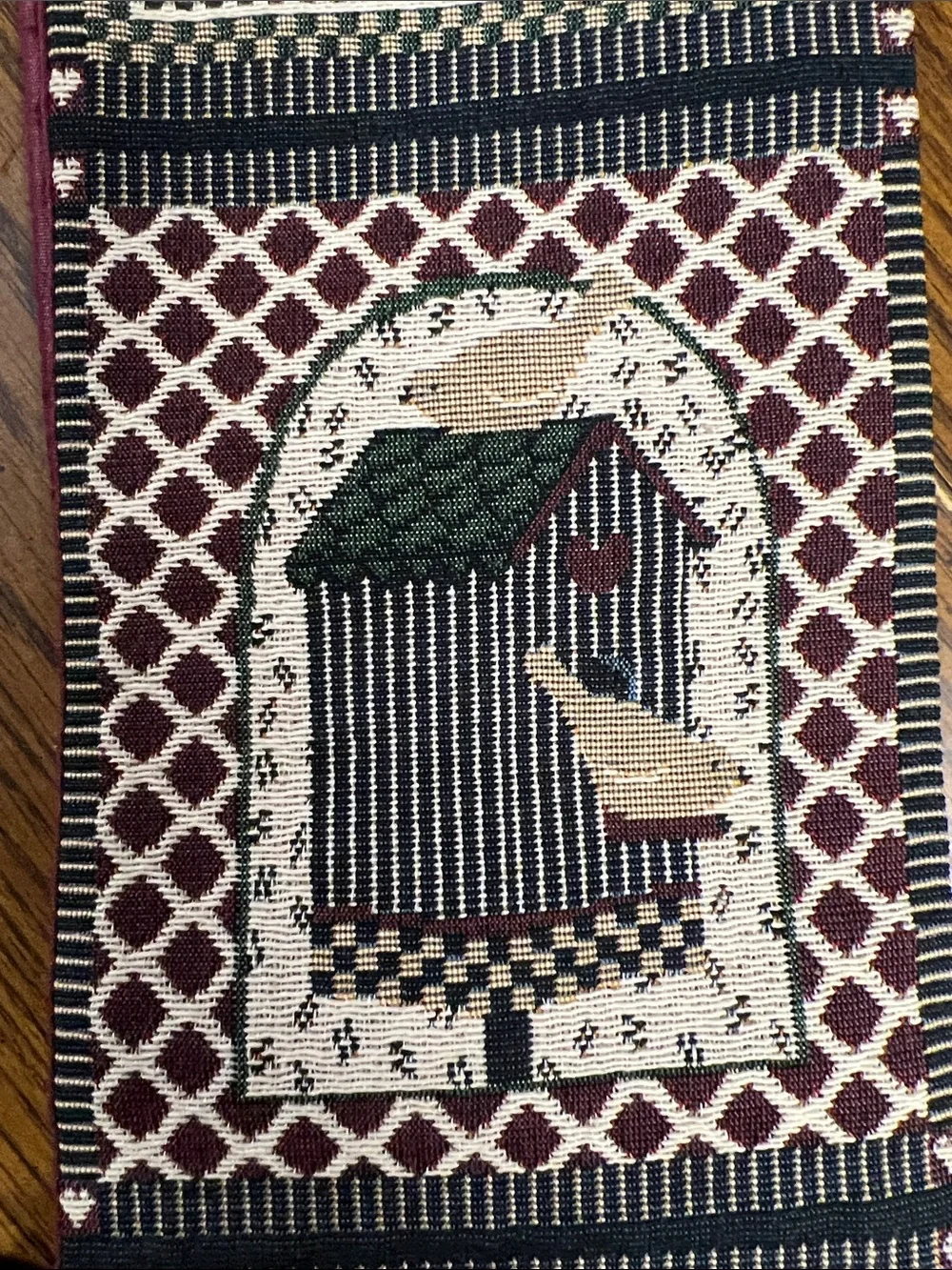 Vertical Cottage Bunny & Berries Wall Tapestry - Pink and Black