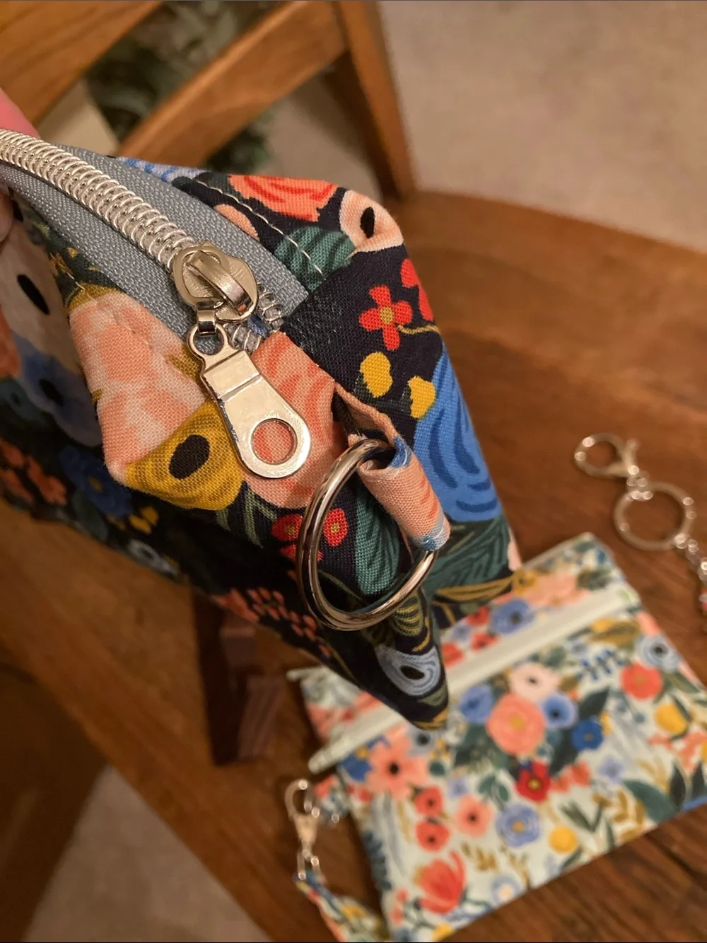 Makeup/Cosmetic Bag & Double Zip Wristlet Wallet Rifle Paper Co Bundle NWOT