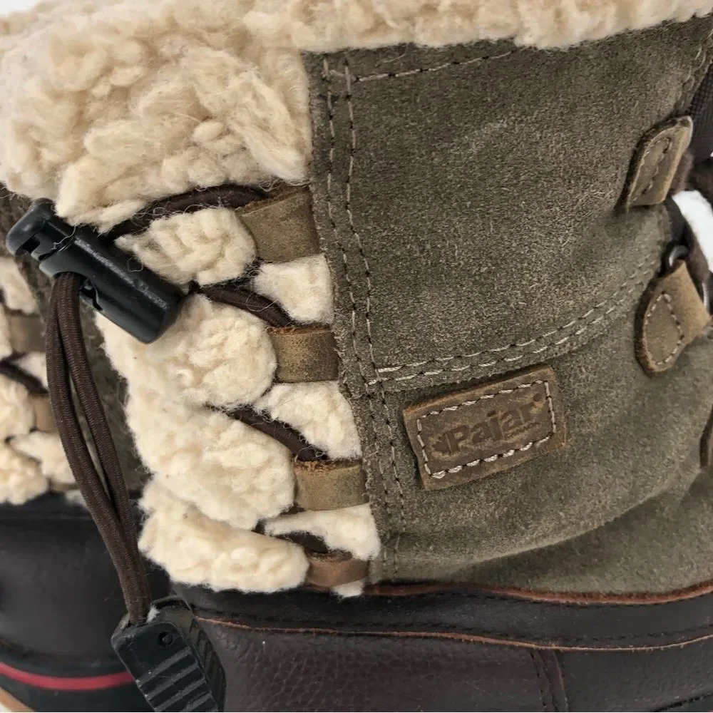 PAJAR Iceland Boots in‎ Dark Brown Taupe Olive Womens Size EU 38