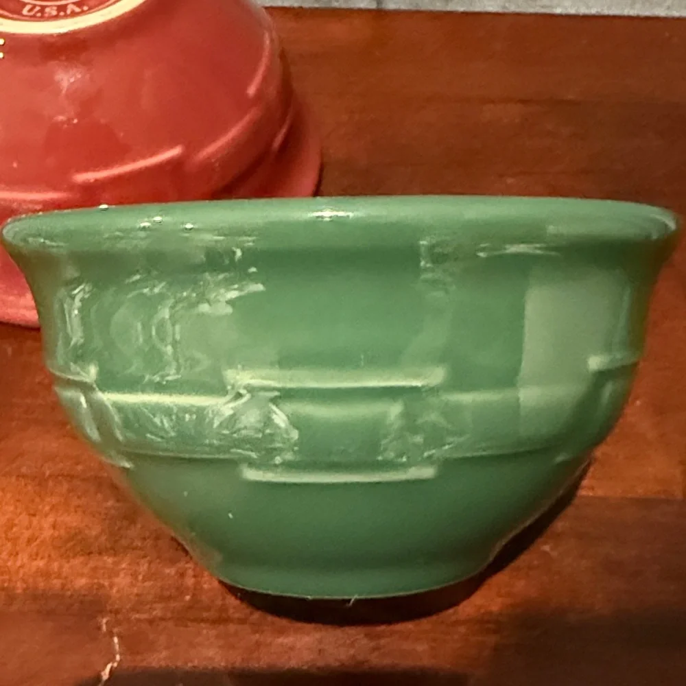 Longaberger Red and Green Ceramic Prep Bowls