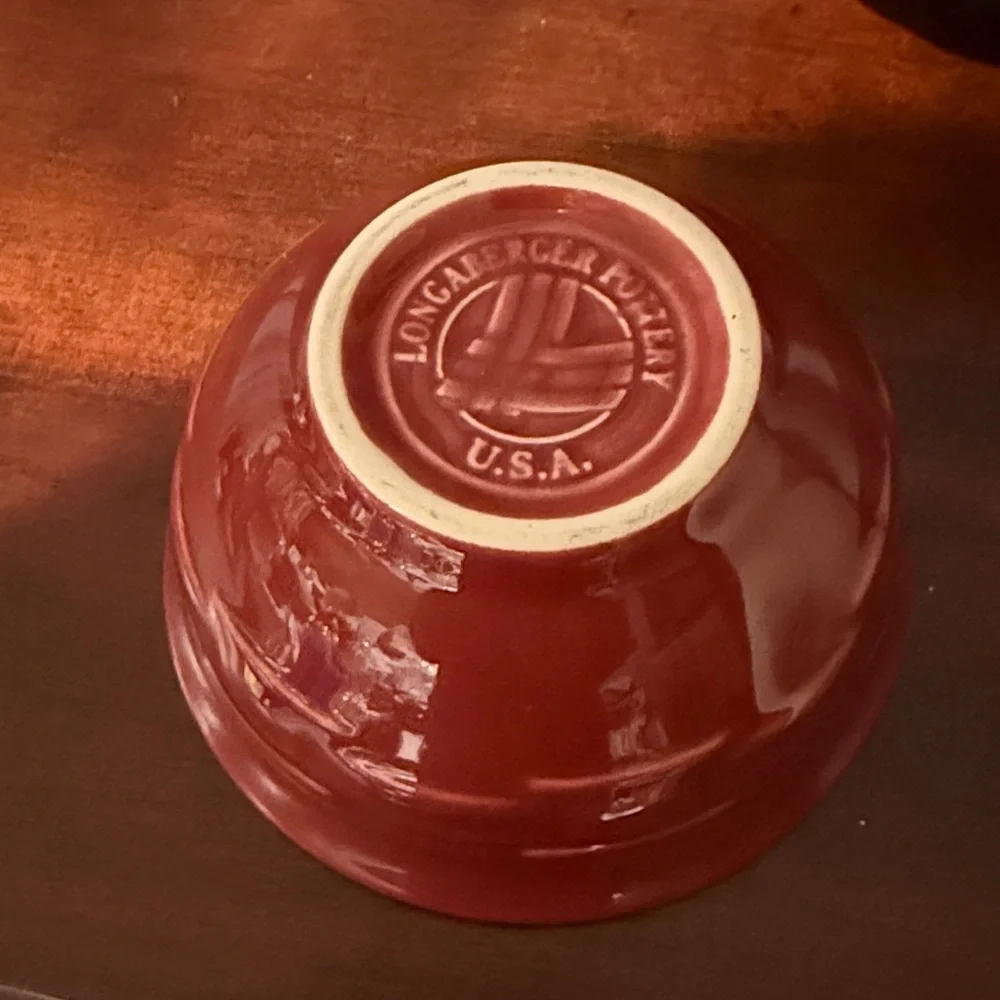 Longaberger Red and Green Ceramic Prep Bowls