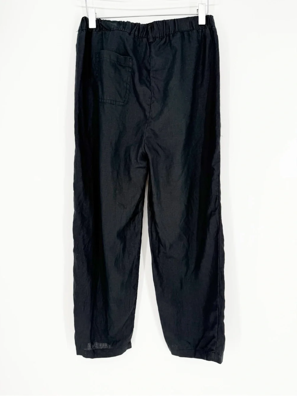 Quince 100% European Linen Flax Pull On Pants XS Black
