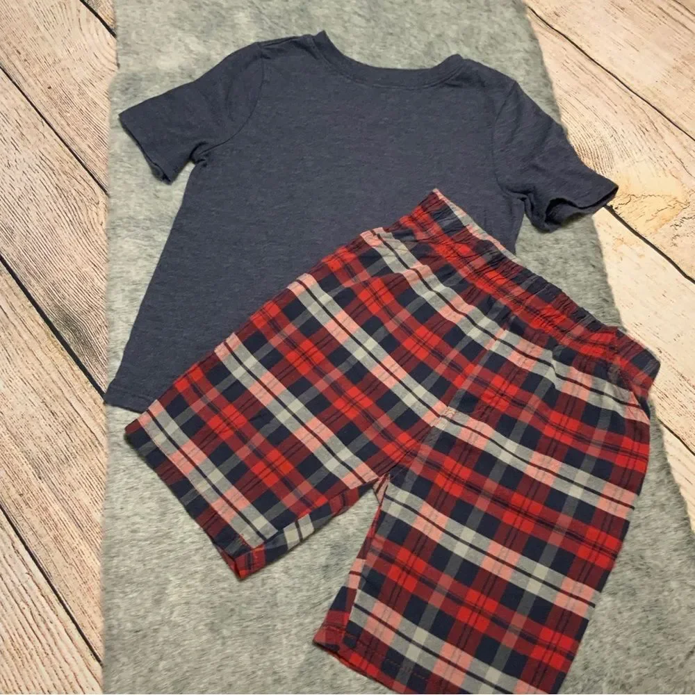 Old Navy Tee & OT Revolution Plaid Shorts Matching Set