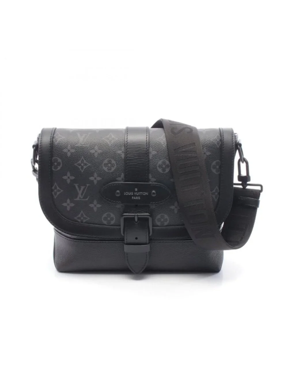 Louis Vuitton Shoulder Bag Saumur Messenger Noir Black Canvas