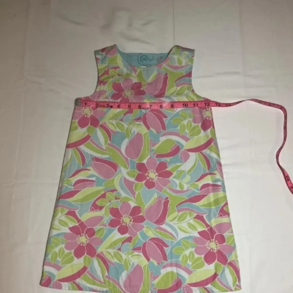 Gymboree Girls 4 Floral Flamingo Embroidered Reversible Sleeveless A-line Dress
