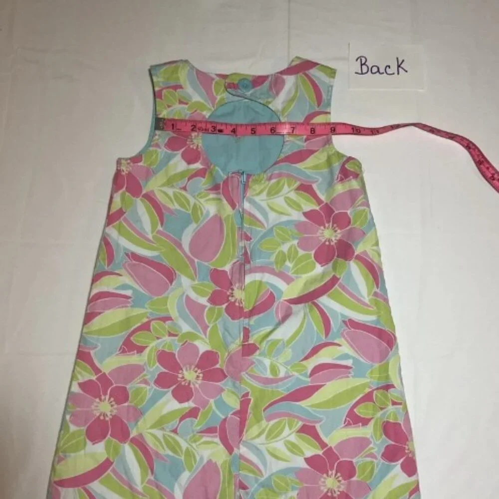 Gymboree Girls 4 Floral Flamingo Embroidered Reversible Sleeveless A-line Dress