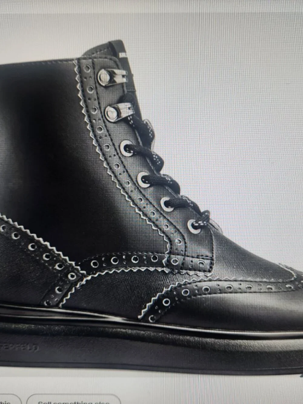 Karl Lagerfeld Paris LFS3008 Men's Leather Combat Boots. NIB. Size 11