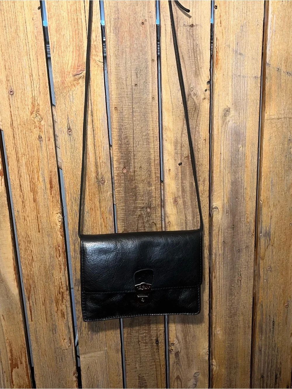 Patricia Nash Black Leather  Shoulder Bag