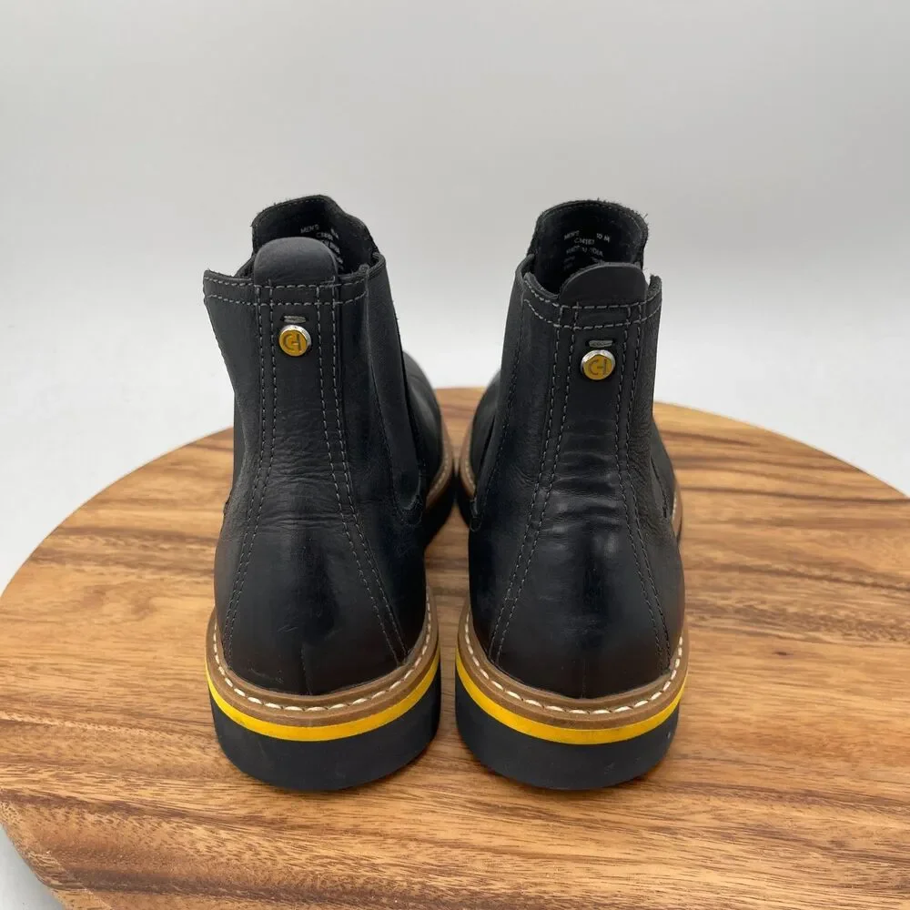 Cole Haan York Grand 360 Boots Mens Size 10 M Black Leather Chelsea Ankle Shoes