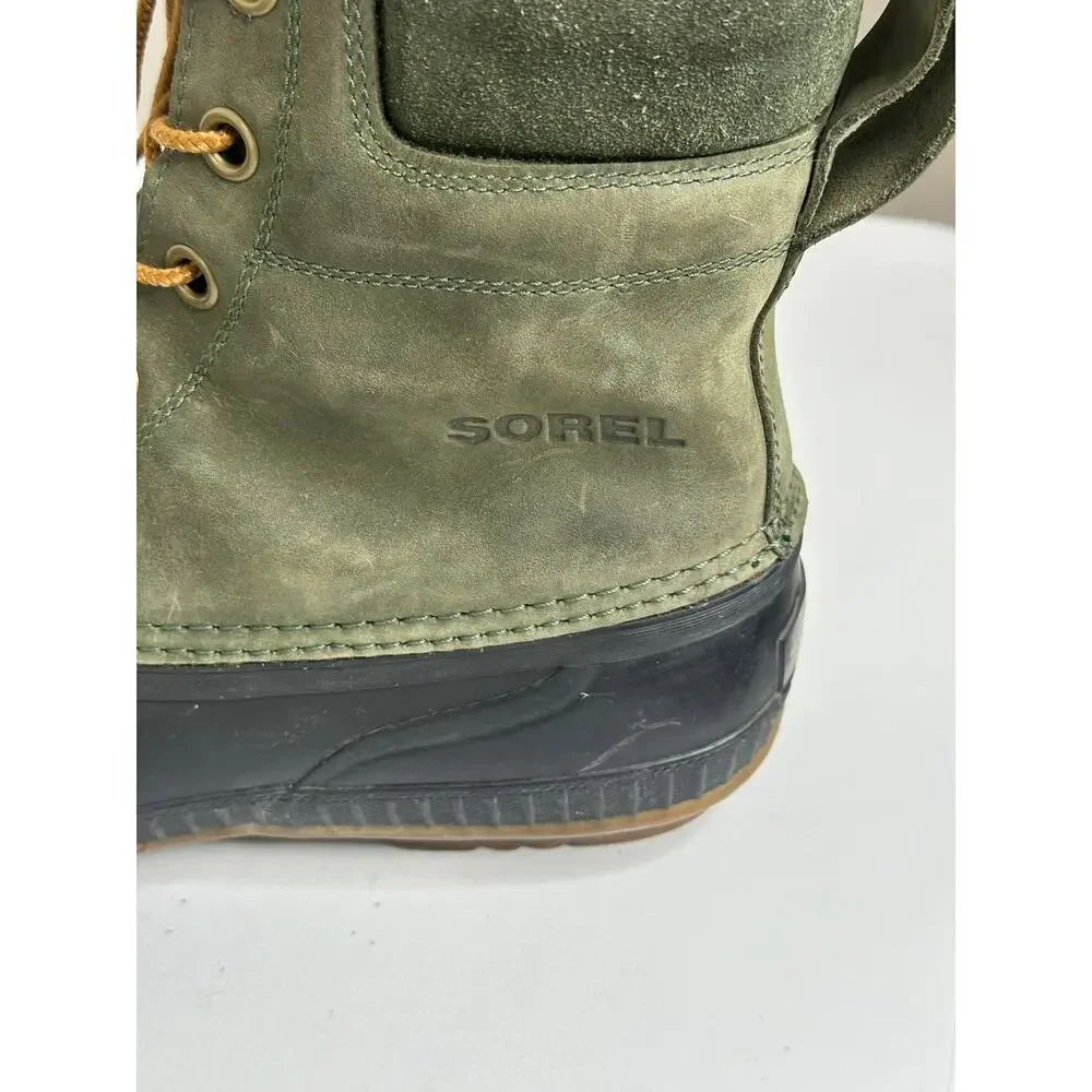 Sorel Cheyanne II Boots Mens 10.5 Surplus Green Waterproof Leather Rubber Shell