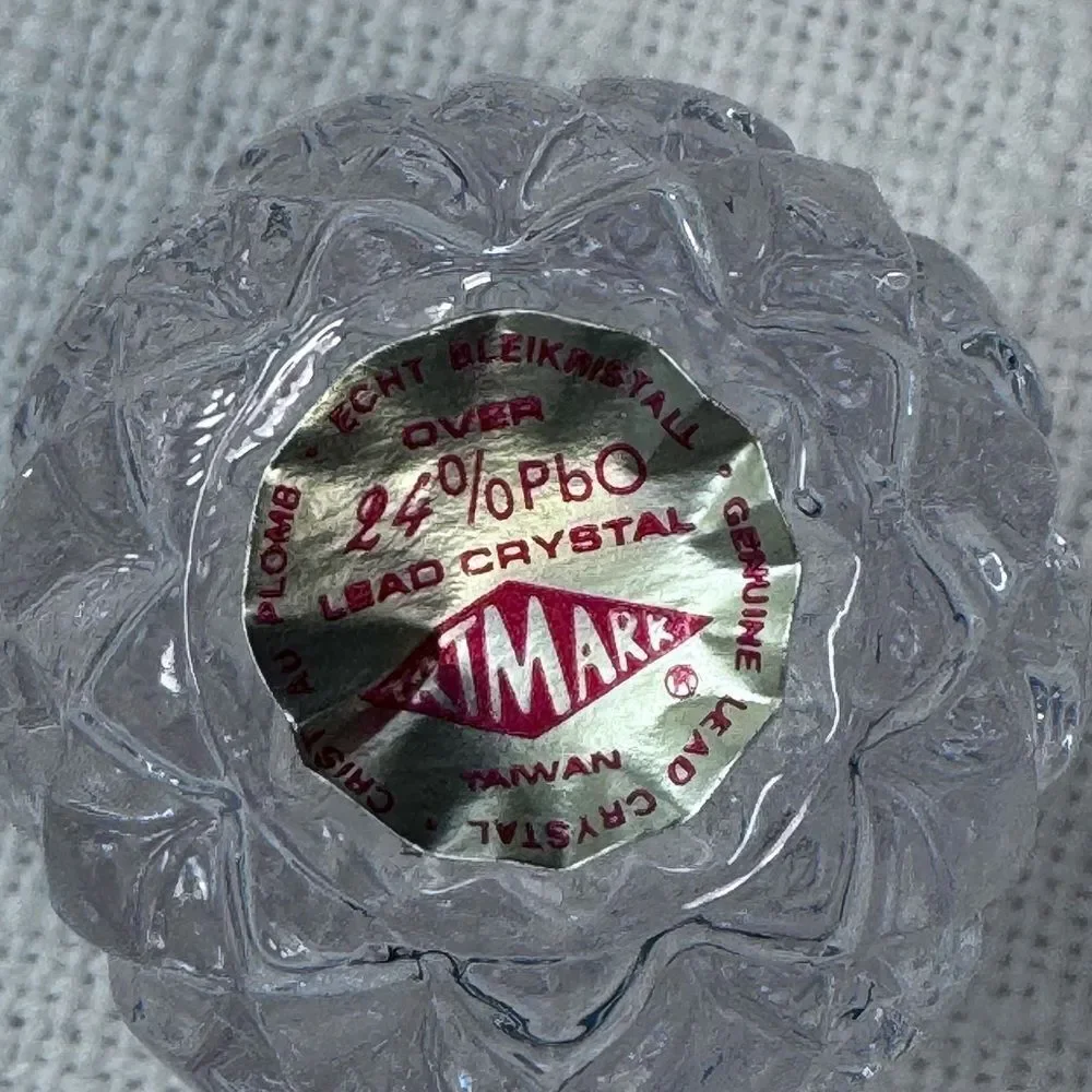 Artmark Lead Crystal Minature Bud Vases Mid-Century Modern Two Vase Set