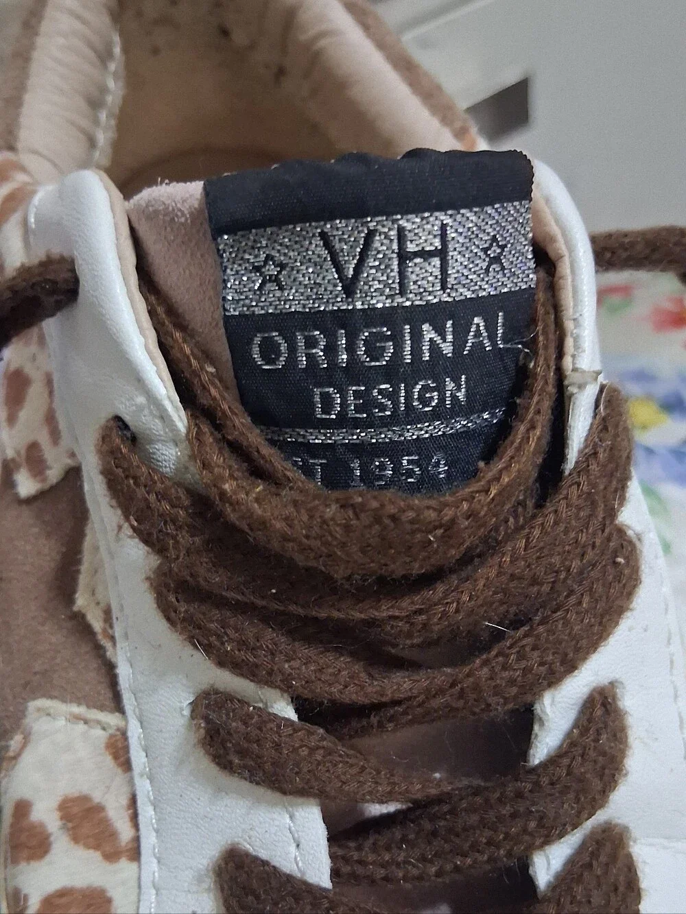 VINTAGE HAVANA Suede Leopard Star Laceup Sneakers