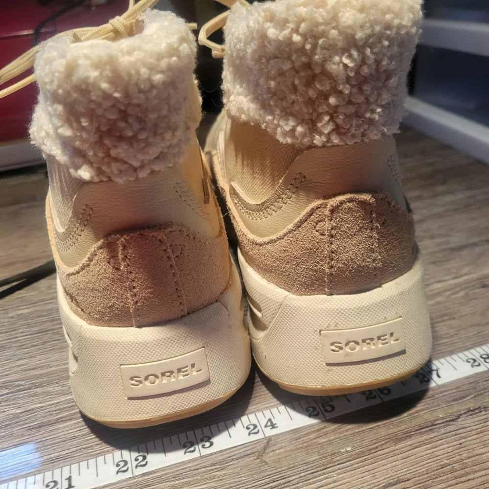 Sorel ONA 503 MID COZY‎ SNEAKER BOOTS Waterproof Tan Beige Size 7.5