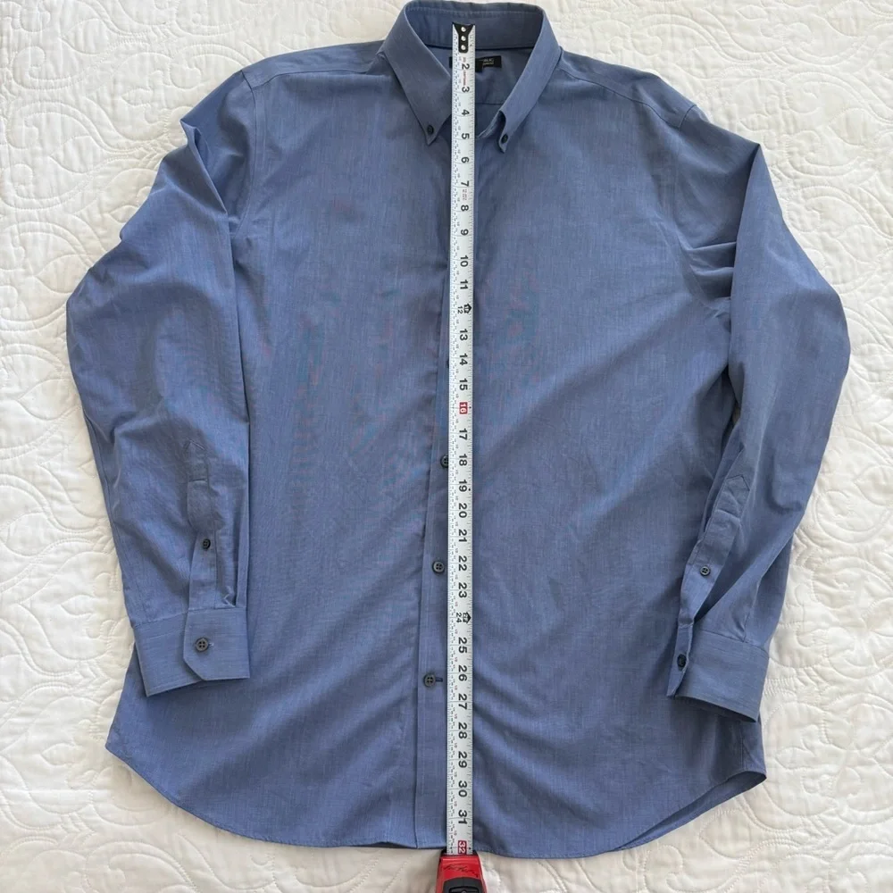Banana Republic 100% Cotton Long Sleeve Button‎ Down Collar Shirt Blue XL EUC