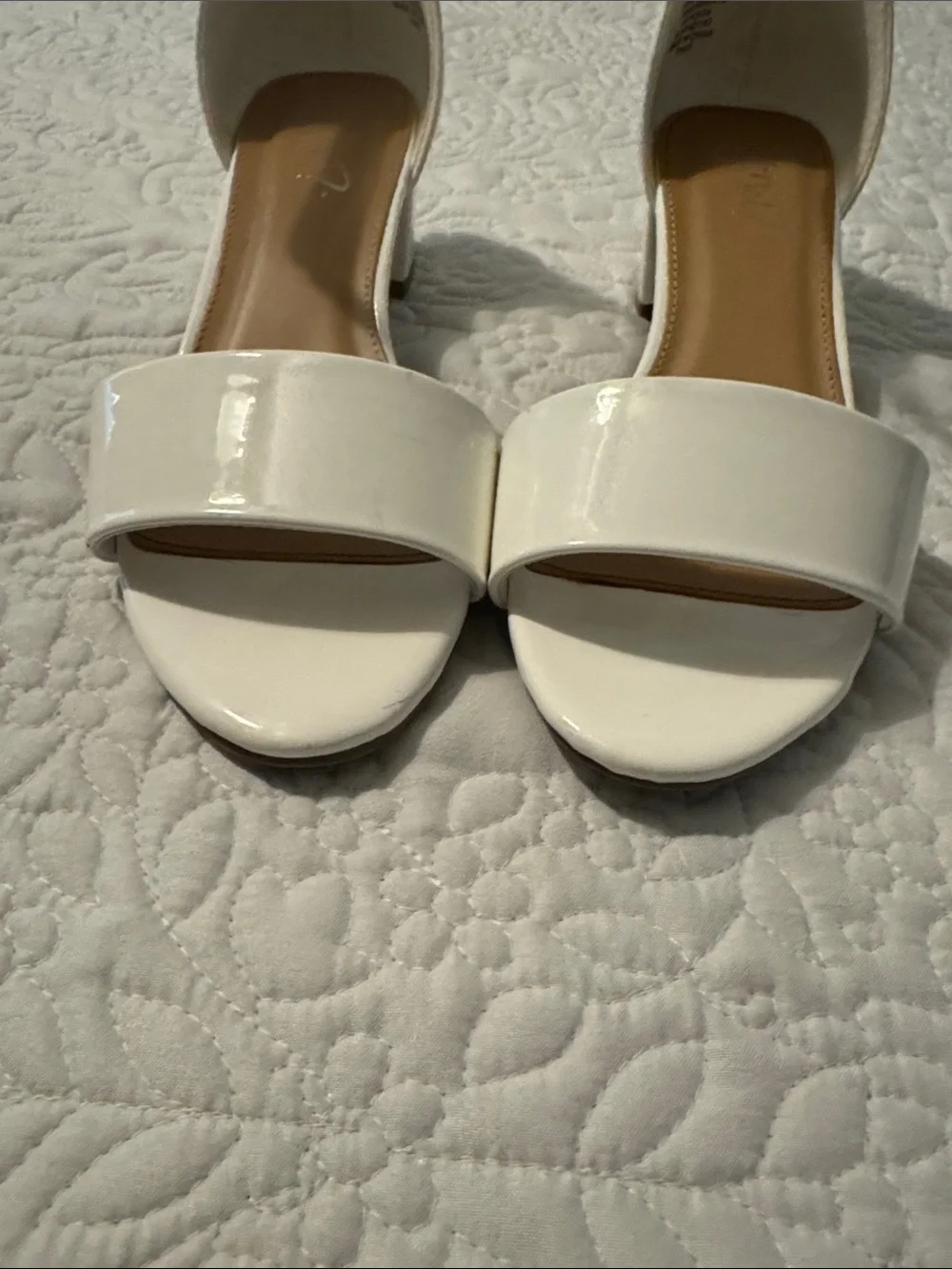 Girls' White Ankle-Strap Dress Heels