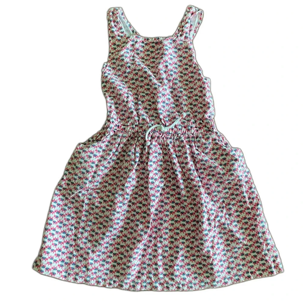 Carter's Crossed Back Elephant Prince Linen Blend Dress Girls' 8