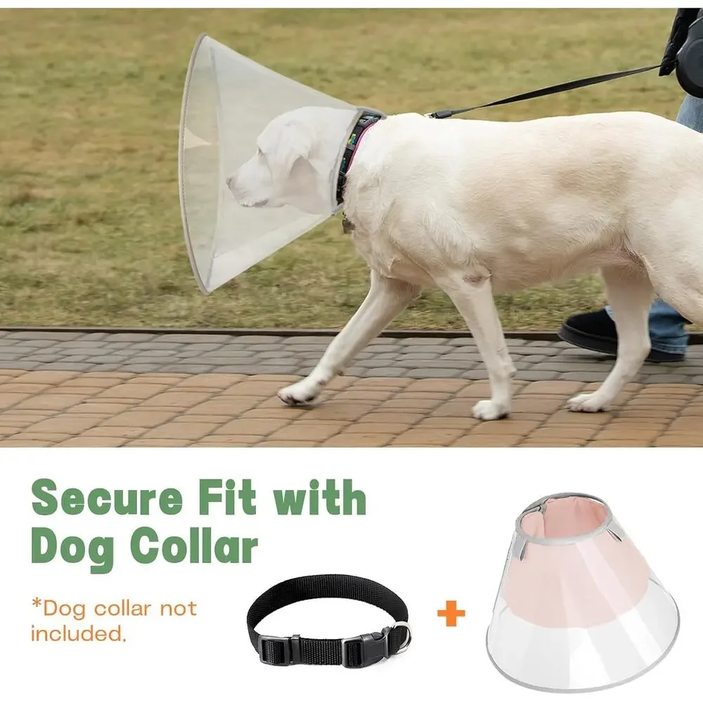 Dog Cone Collar to Stop Licking with Soft Liner Head Cone Alternative,L