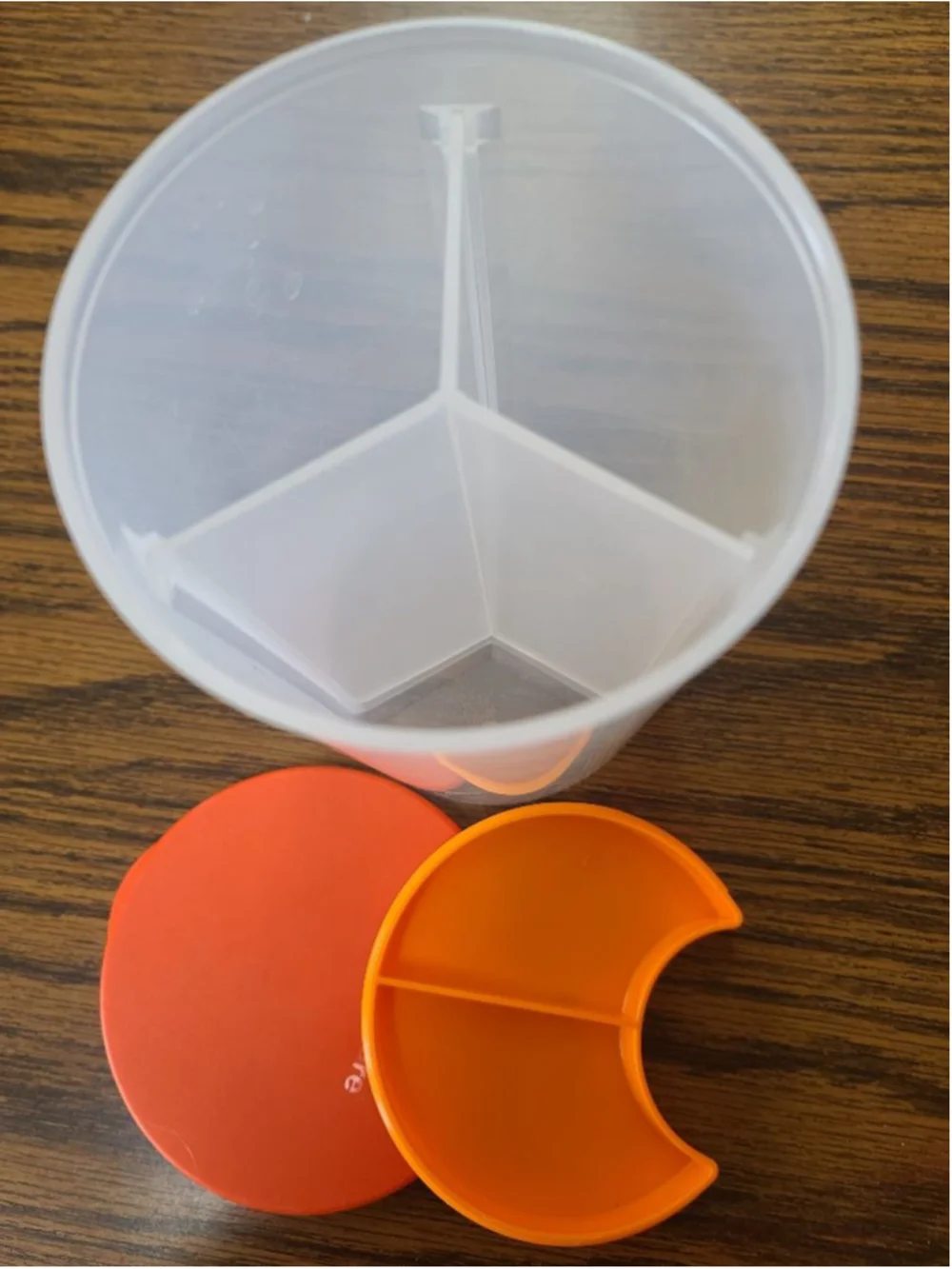 Vintage Tupperware Modular Mates Tri-Sectional Dispenser with Rotating Pour Lid