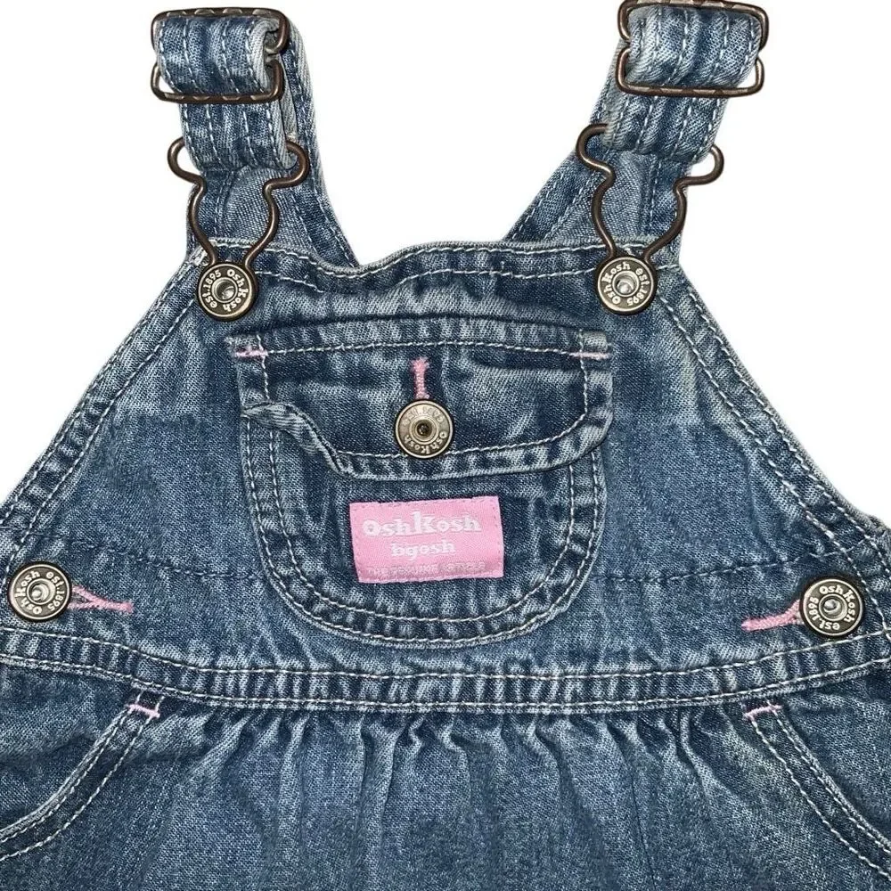 Oshkosh B’gosh vtg Vestbak Baby Overall Dress 6 months girl
