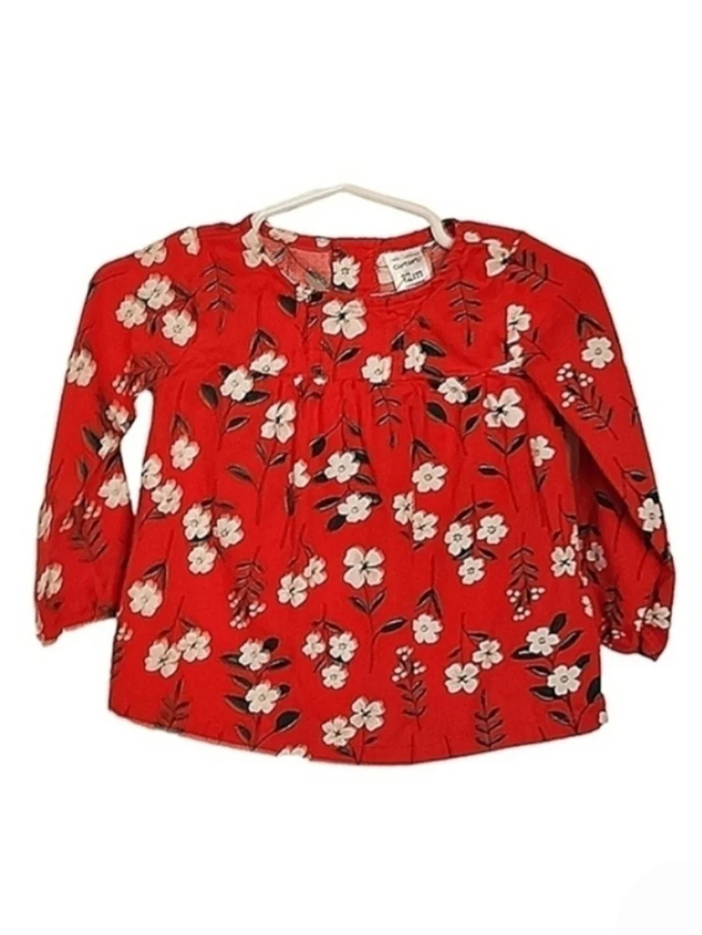 K1148 * Carter's Girls Floral Top Red Size 12M