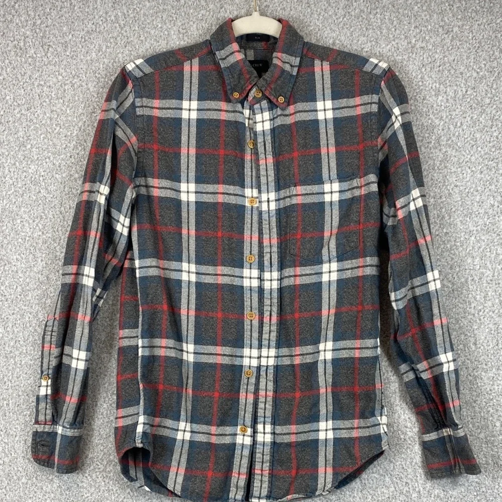 J. Crew flannel button down slim fit XS grunge gorpcore soft breathable