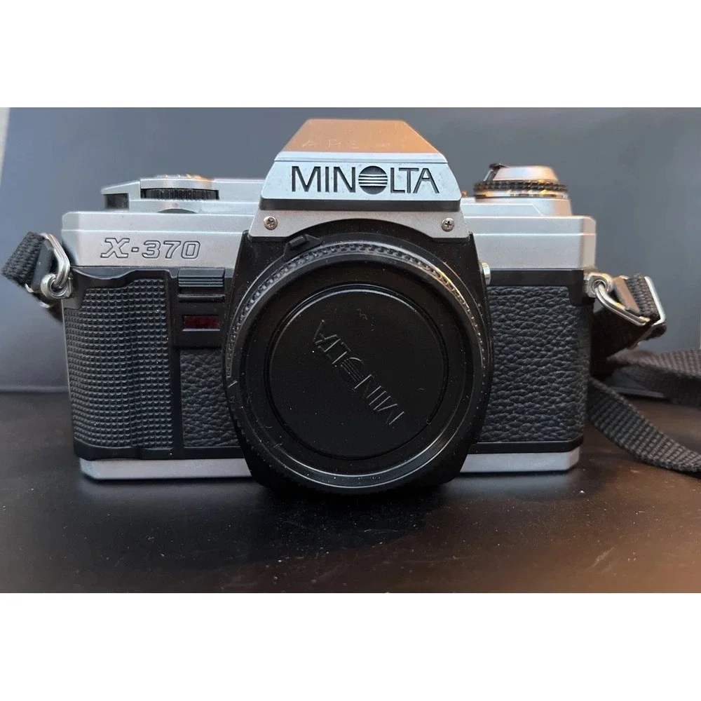 Minolta X-370 35mm SLR Camera Body, Lens Cap and Box