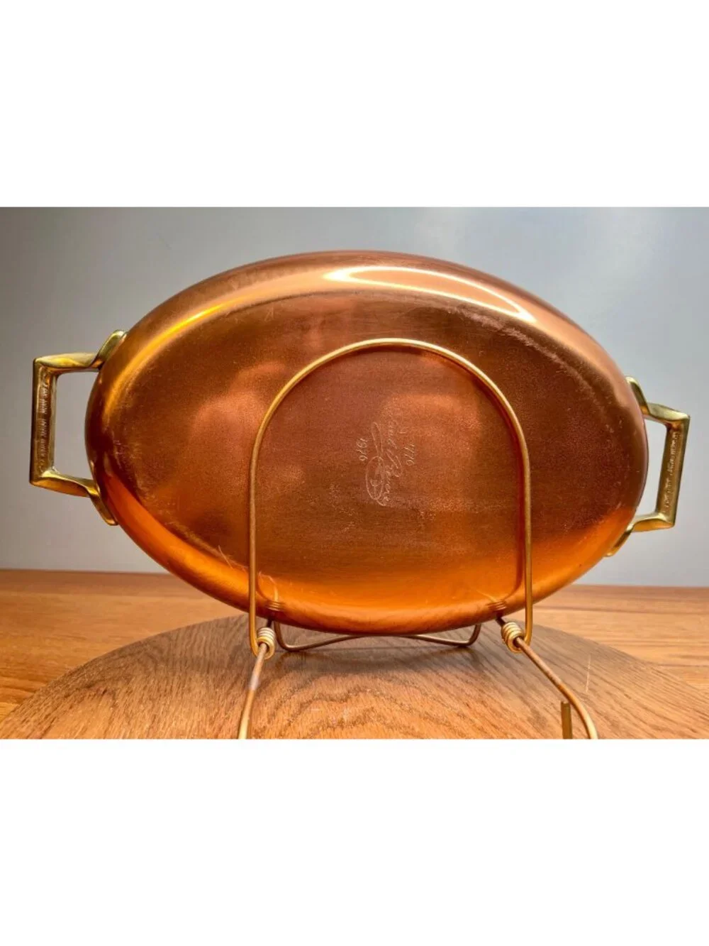 Vintage  Paul Revere Ware 12 inch  Copper Double Handle Oval Au Gratin Pan/ Fish