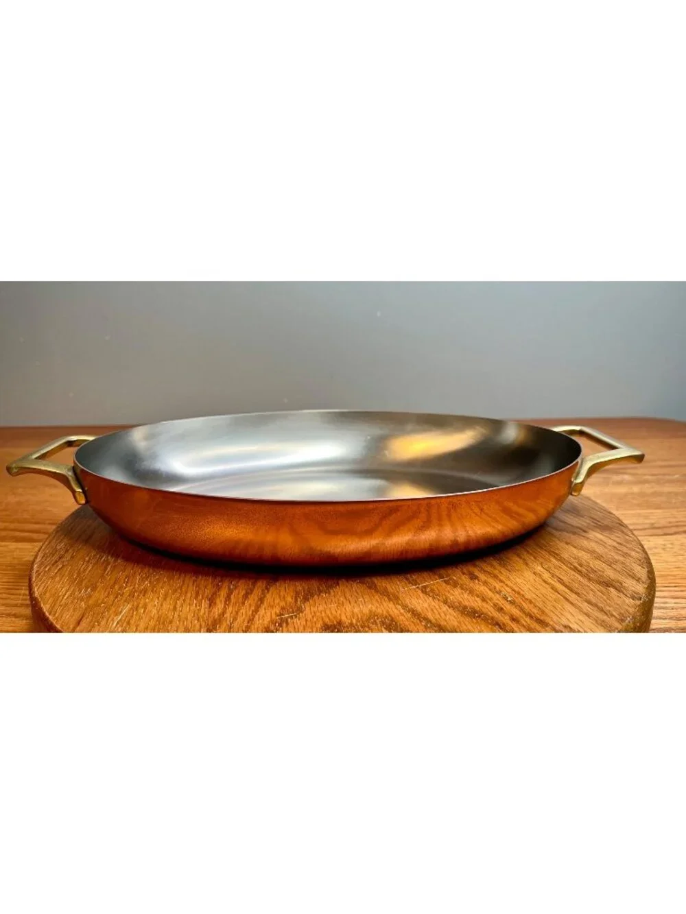 Vintage  Paul Revere Ware 12 inch  Copper Double Handle Oval Au Gratin Pan/ Fish