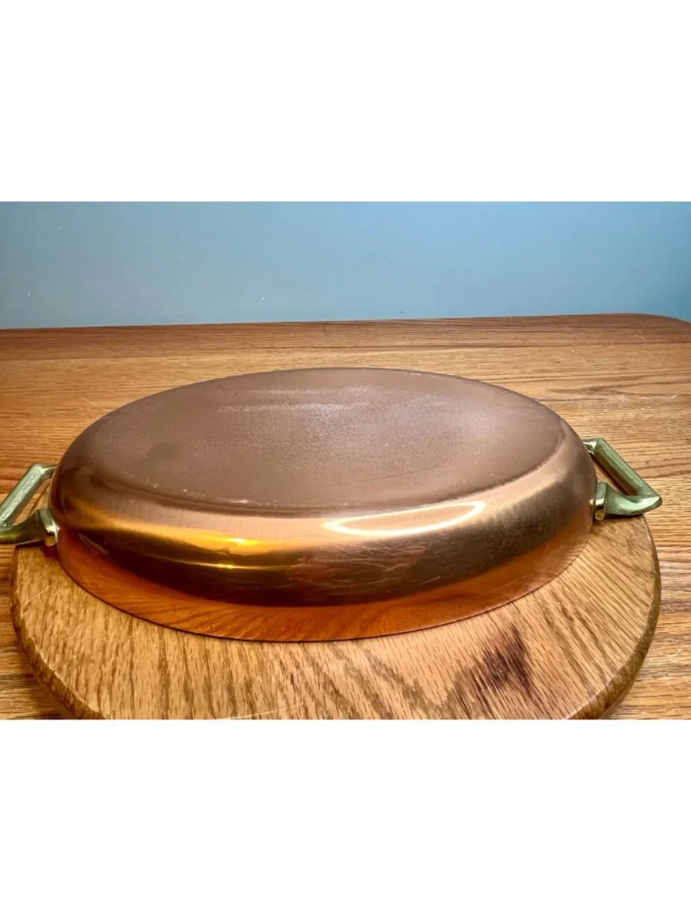 Vintage  Paul Revere Ware 12 inch  Copper Double Handle Oval Au Gratin Pan/ Fish