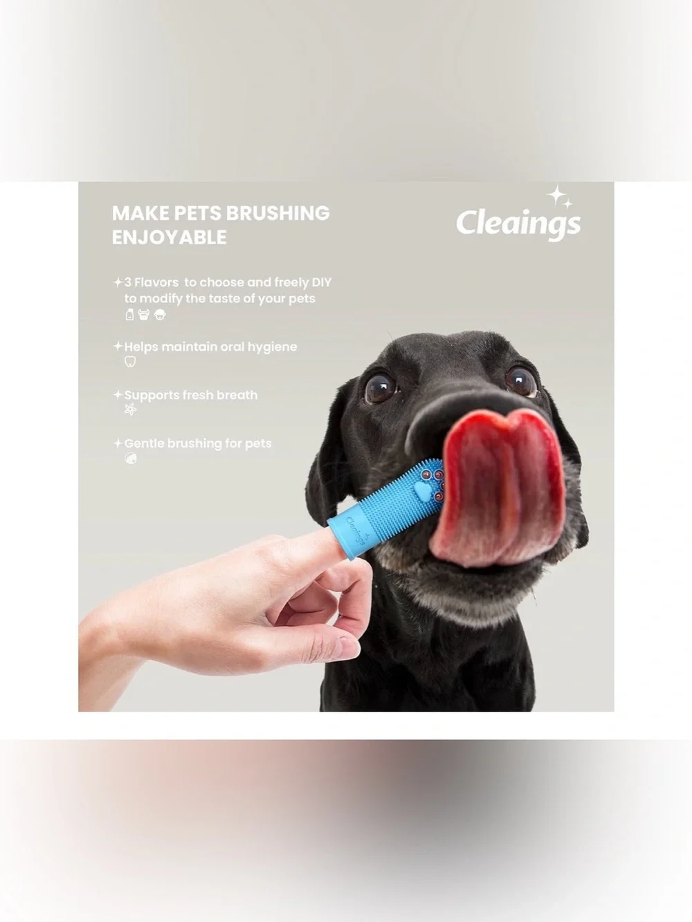 Cleaings Blue Silicone Pet Finger Toothbrushes (Set of 2)