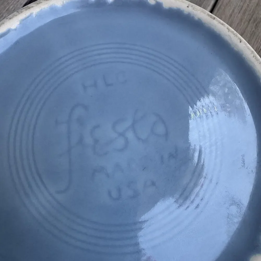 Fiesta 1 Qt Blue Round Covered Casserole Dish w/ Lid Ceramic USA