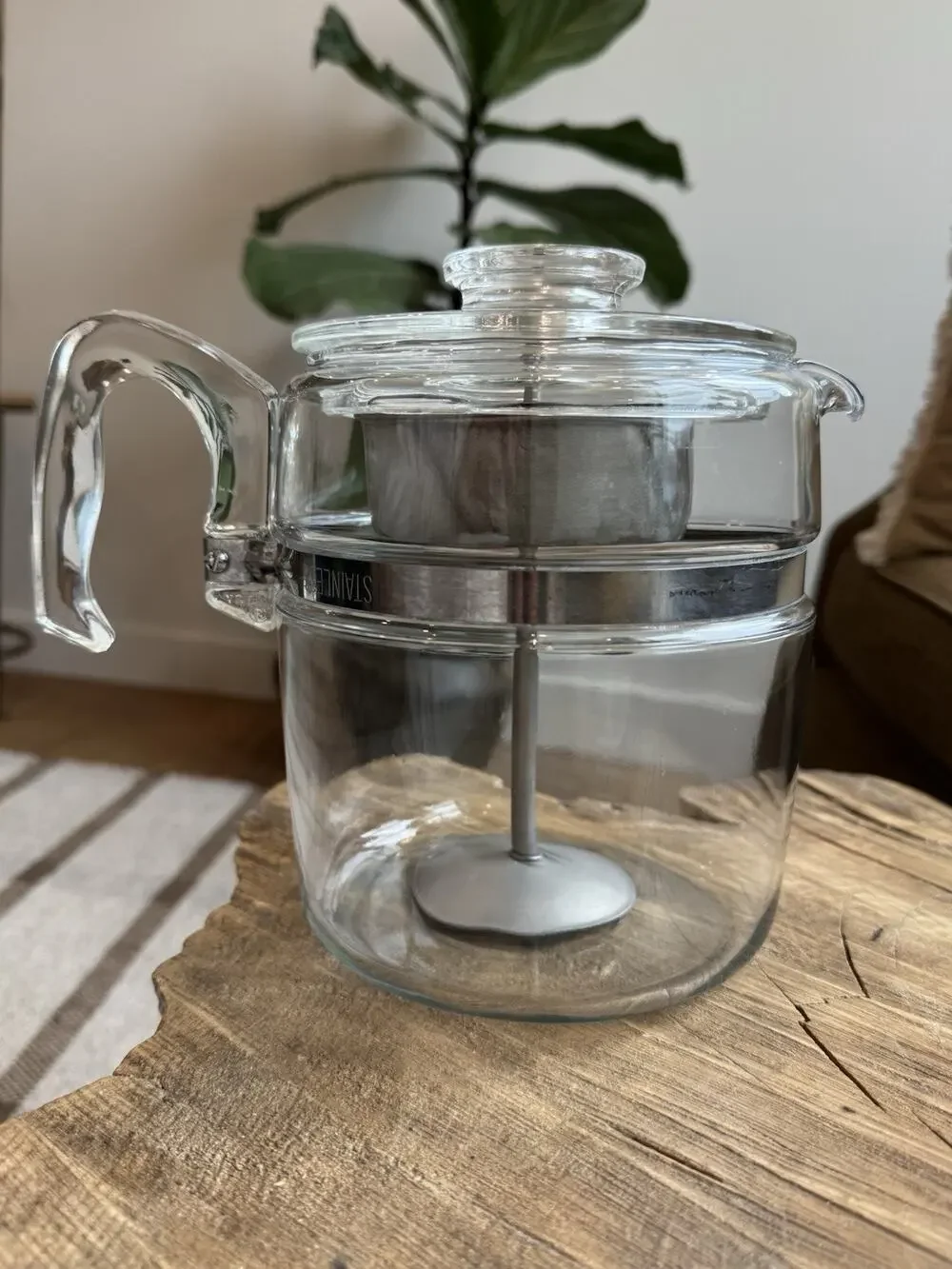 Vintage Pyrex Glass Flameware Percolator Coffee Maker 9 Cups 7759B READ