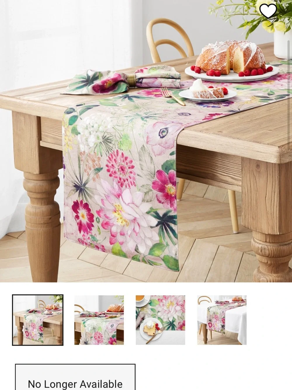 Williams Sonoma la vie en rose table runner spring summer floral