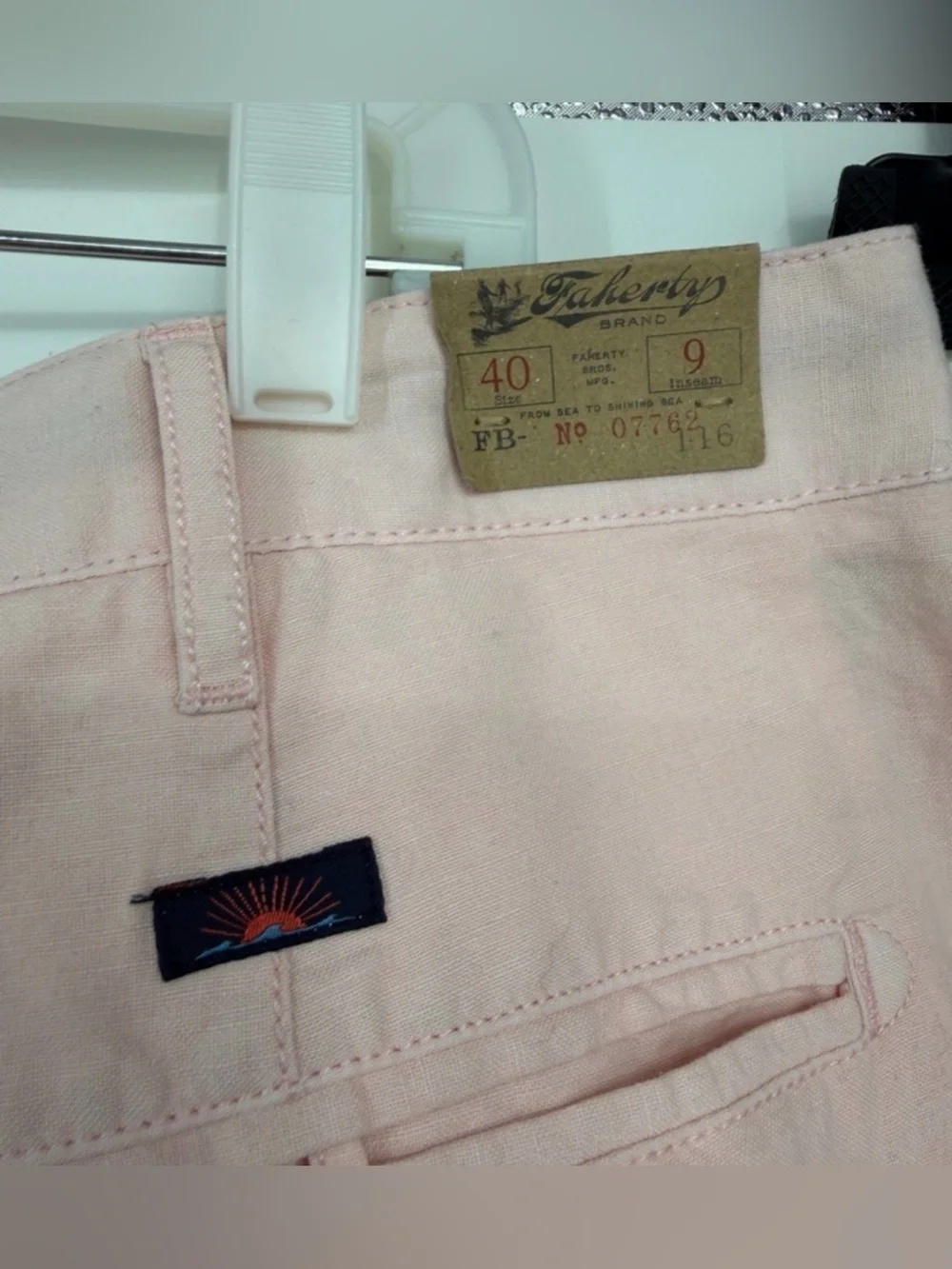 Faherty Malibu Linen Shorts Mens 40 Pink 9