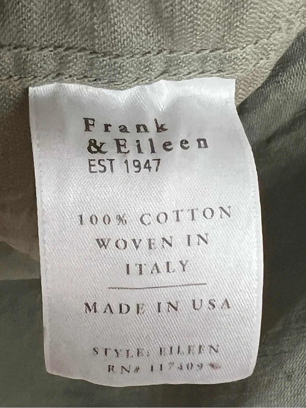 Frank & Eileen size staple 100%