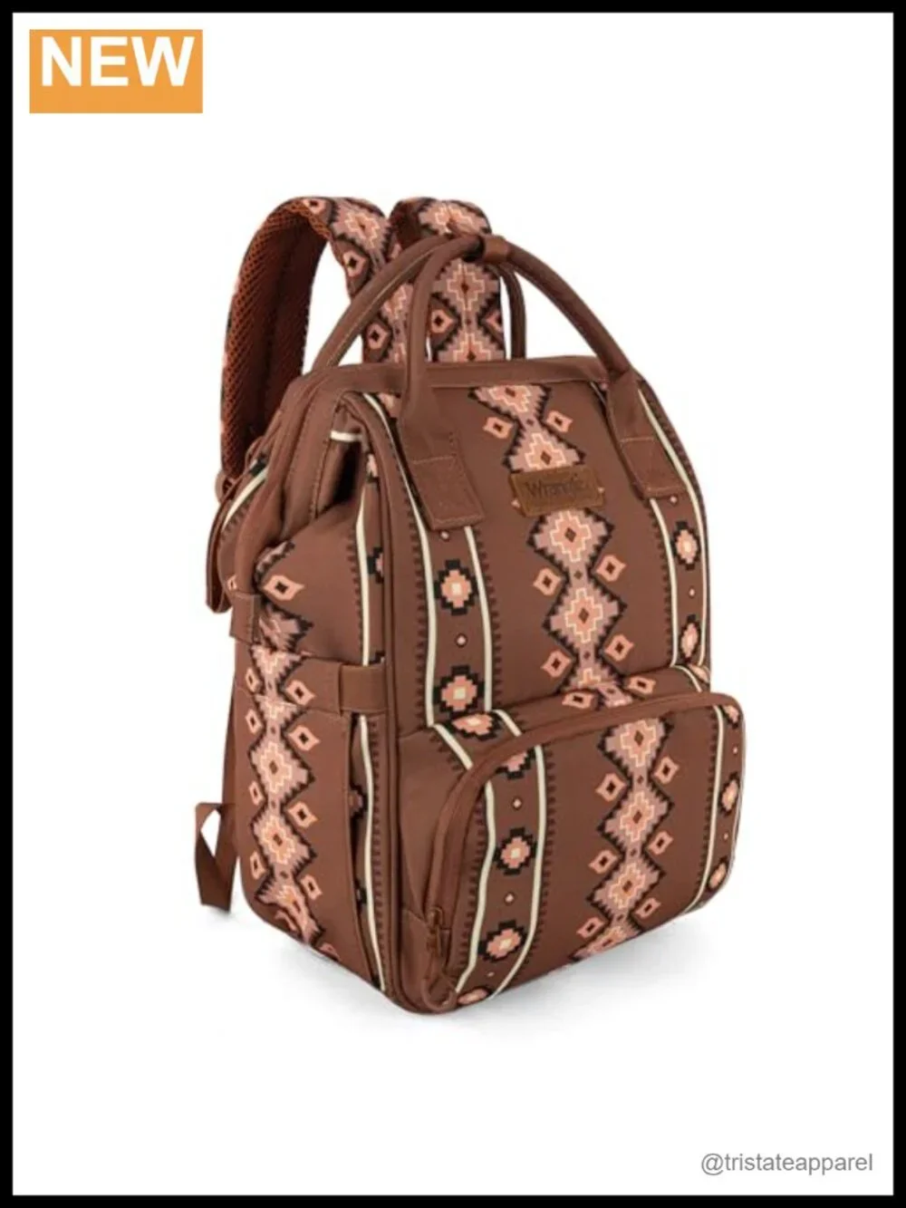 Aztec Backpack Diaper Bag with Stroller Strap and Insulated Pockets