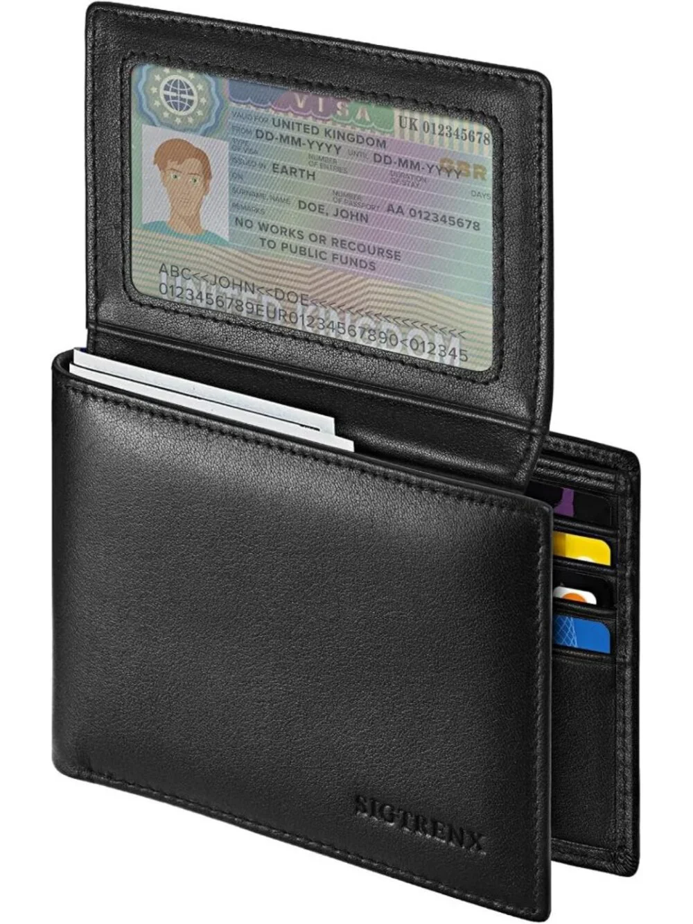 Genuine Leather Bifold Wallet for Men, RFID Blocking, 2 ID Windows, Stylish