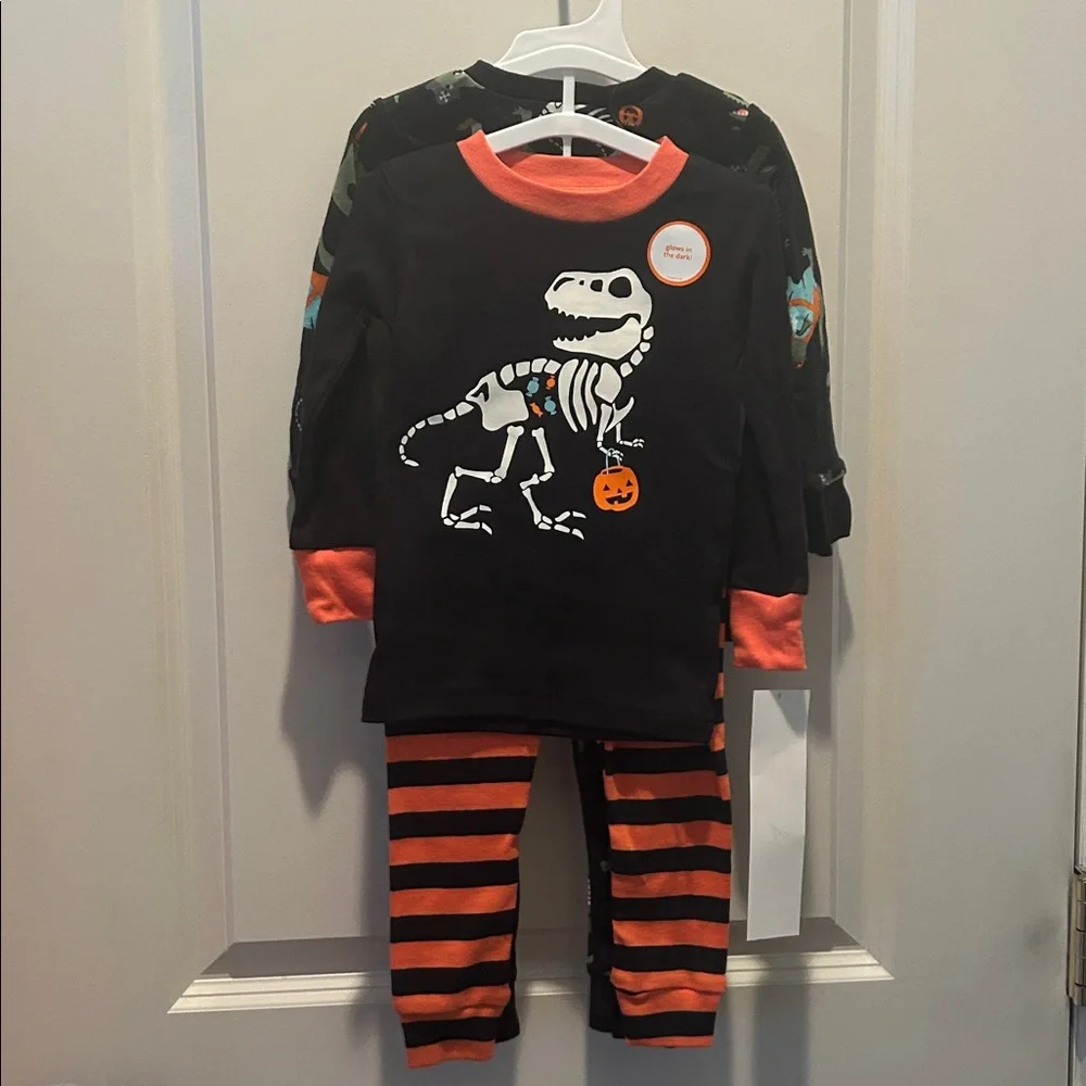 CARTERS Halloween Dinosaur T-Rex 4 piece Pajama Set 12mo or 18mo NWT
