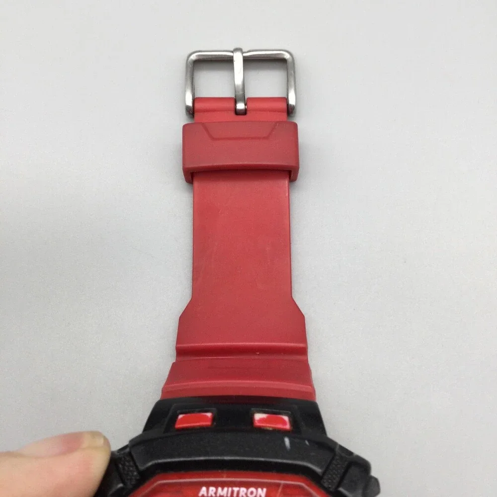 Armitron Pro Sport 40/8244 Mens Watch 48mm Red Black Digital 100M New Battery
